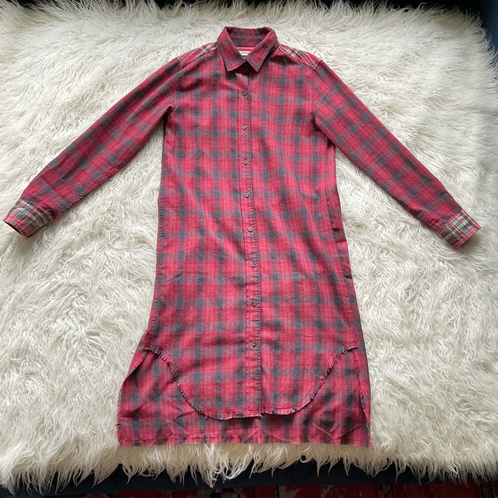 Artisan de Luxe Plaid Button Down Shirt Dress